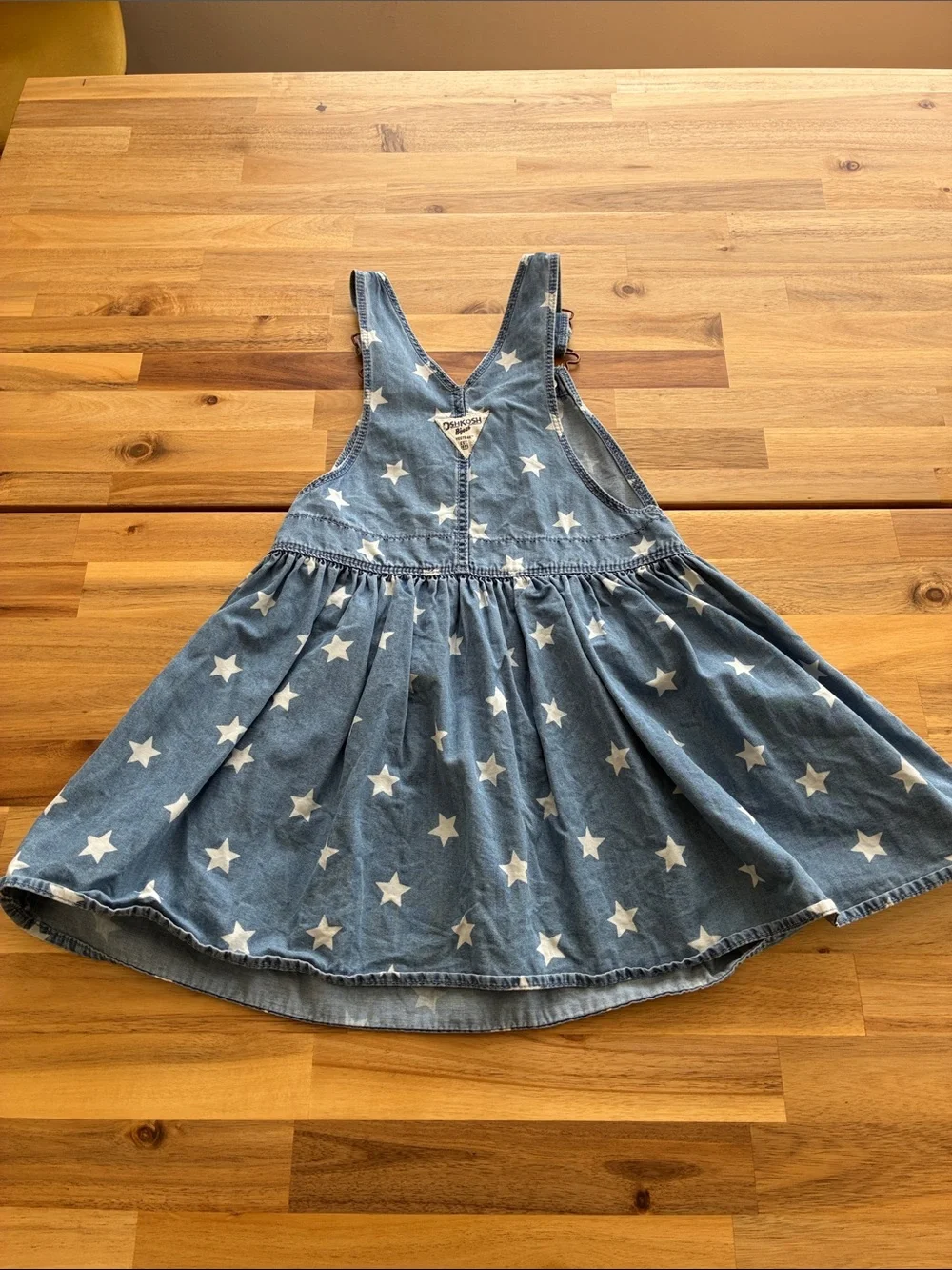 OshKosh B'gosh Denim Star Print Overalls Jumper Dress 5T